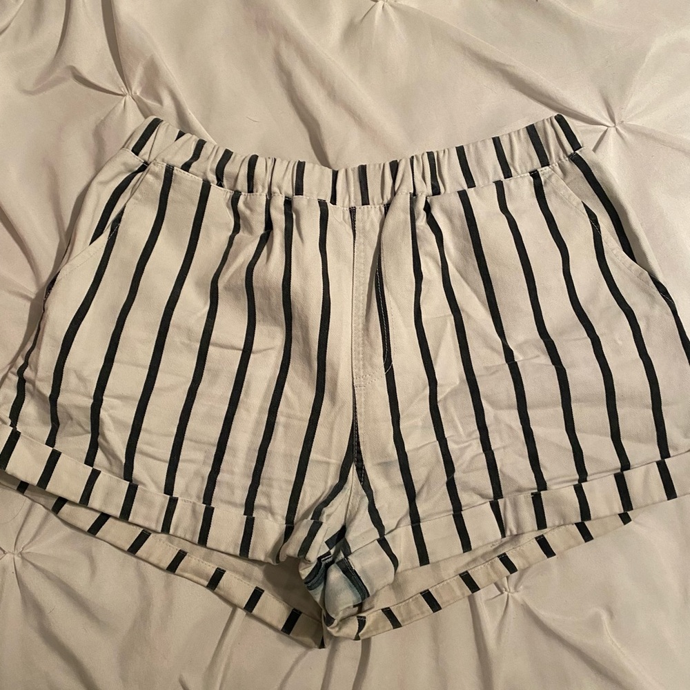 Forever 21 Pinstripe Shorts With Pockets